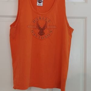 Harley Davidson orange tank adult medium